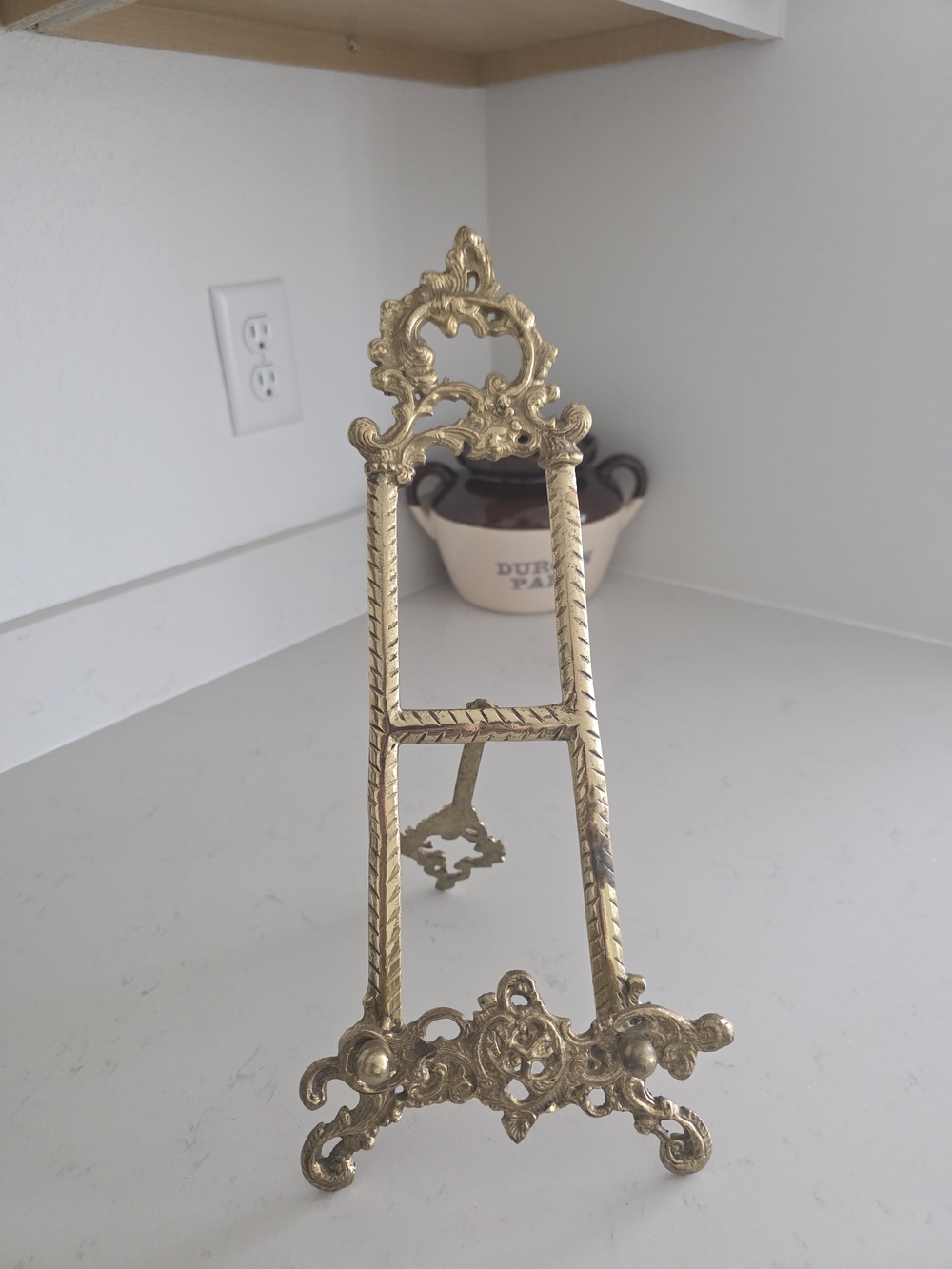 Vintage Ornate Brass Tabletop Easel